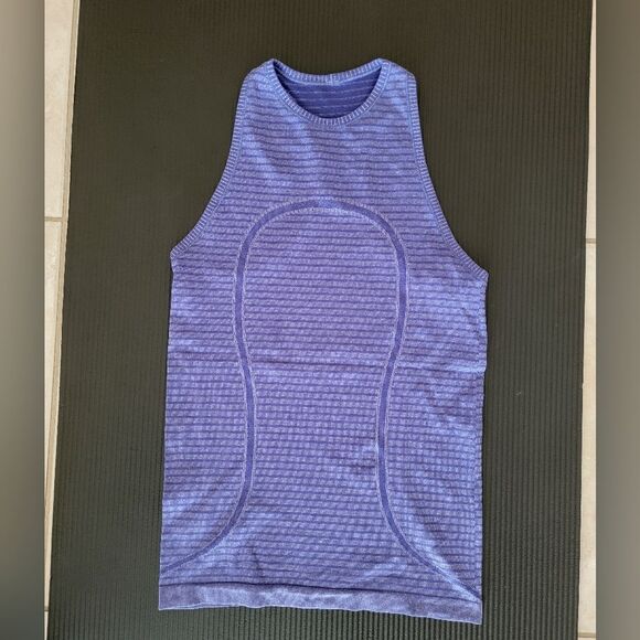 Striped Purple Sleeveless Top - Picture 1 of 6